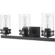 Lunden 3 Light 22 inch Matte Black Vanity Light Wall Light